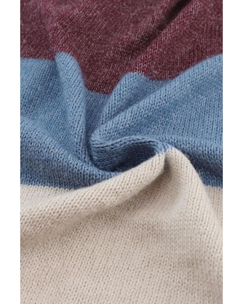 Azura Exchange Colorblock Open Front Long Knit Cardigan