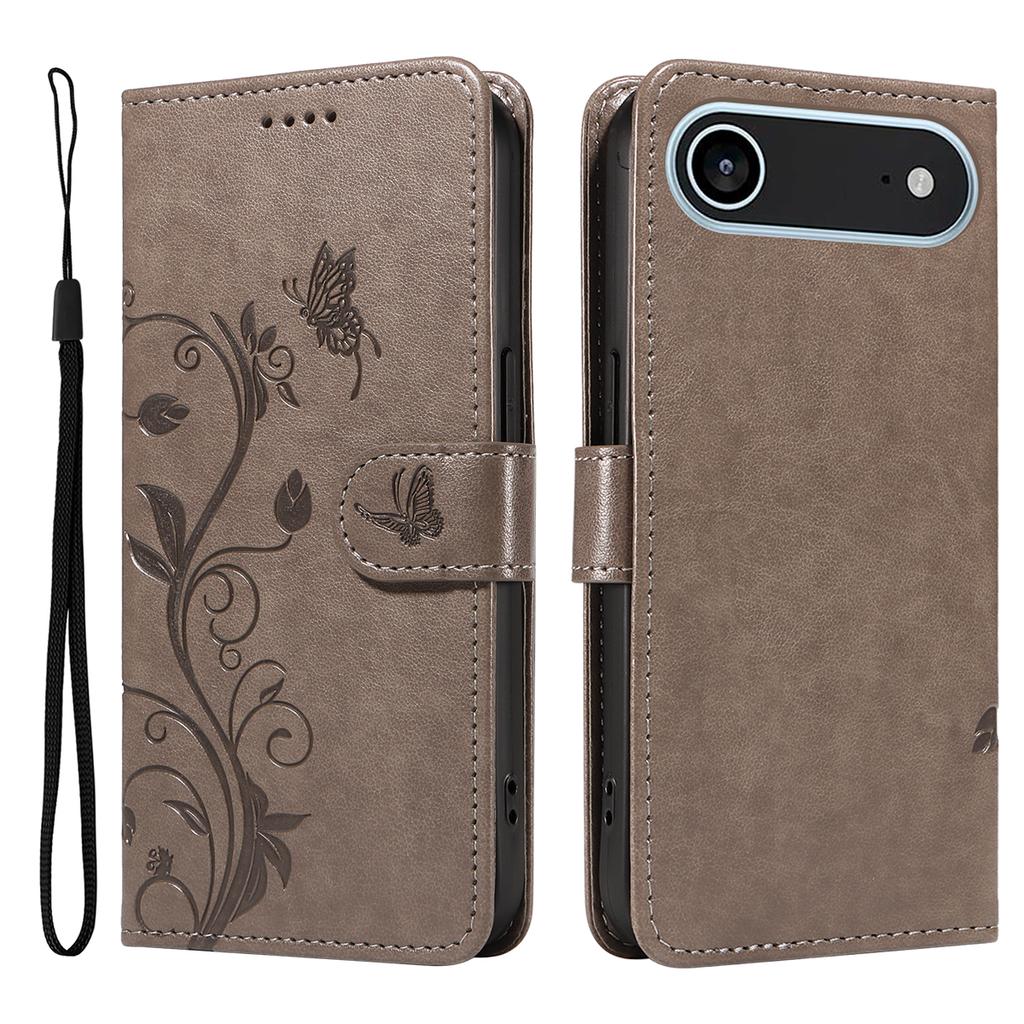 Чехлы из ПУ кожи для iPhone 17 Air с цветочным узором, кошельком-подставкой, чехол для телефона со шнурком