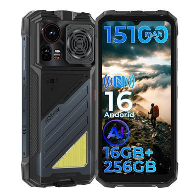 HOTWAV Прочный смартфон Hyper 8E, 15100 мАч, IP68/IP69K, Android 16, 4G, сверхбольшой динамик, двойная подсветка, 16 ГБ ОЗУ, 128 ГБ ПЗУ, прочная конструкция, инструмент для улицы