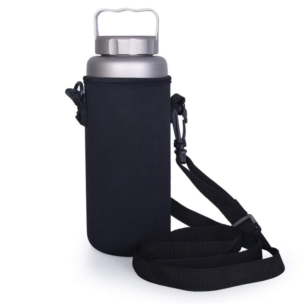 Boundless Voyage 1050ml Pure Titanium Wide Large Direct Sports Water with Strap Pouch Bottle, Mouth, Capacity, Drink, Outdoor, Hiking, Bottle,