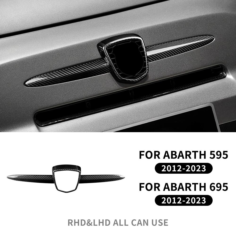 Real Hard Carbon Fiber For Abarth 595 695 2012 2013 2014 2015 2016 2017 2018 2019 2020 2025-2025 Front Badge Whiskers Logo Frame