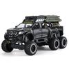 1/28 Scale Mercedes Benz X-Class Exy 6X6 Campervan Off Road Van Alloy Diecast Model Car Trendy Home Furnishings Holiday Gifts for Boys