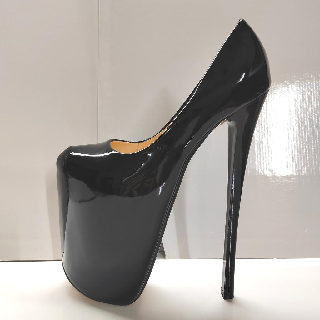 Женские пикантные сандалии 22 см, модель с круглым носком, на высоком каблуке для танцев на пилоне, обувь для ночного клуба, обувь для стриптиза, большие размеры