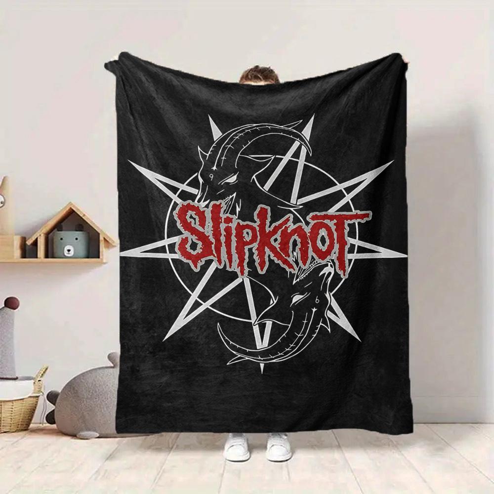 1 шт. Фланелевое одеяло с логотипом группы Slipknot [Уютное плед] Для дивана, кровати, путешествий, кемпинга, гостиной, офиса, дивана, кресла и кровати
