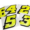 Premium Waterproof UV Resistant 100mm High Neon Fluorescent Racing Number Sticker Reflective JDM Decal Die Cut Vinyl Motorcycle
