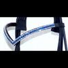 Dressage Bridle With Blue Crystal Brow-band ,Patent Nose-band With Flash For Horse