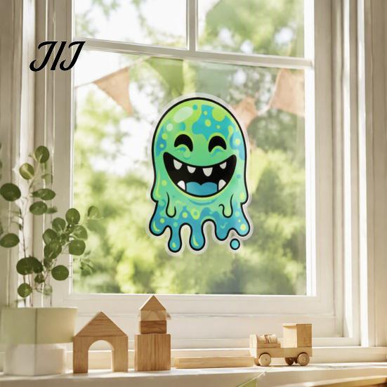 Translucent Frosted Glass Film Halloween Ghost Static Window Clings, Cartoon Stickers Cute Decor for Door Mirror, Reusable Spooky Party Decorations