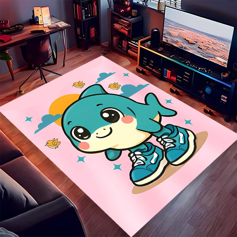 1pc Italian Brainrot characters3 Print Area Rug - Soft, Washable Non-Slip Indoor Mat for Office Chairs, Living Room, Home Office Decorative Rug