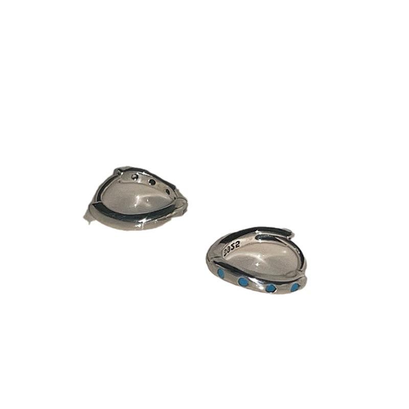 Small And Exquisite Blue Oil-Dripping Butterfly Stud Earrings Women'S Retro Elegance Niche Fashion Temperament Versatile Earrings