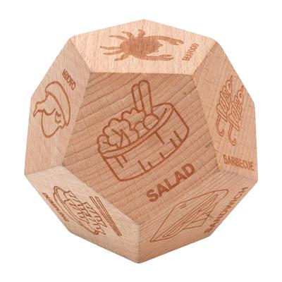 Игральные кости для принятия решений о еде, 12-гранные деревянные портативные игральные кости для выбора ужина для семейного сбора друзей