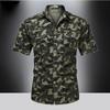 Летние мужские камуфляжные рубашки Военная форма с короткими рукавами из хлопка Повседневная тонкая рубашка большого размера с несколькими карманами Тактическая повседневная рубашка для инструментов