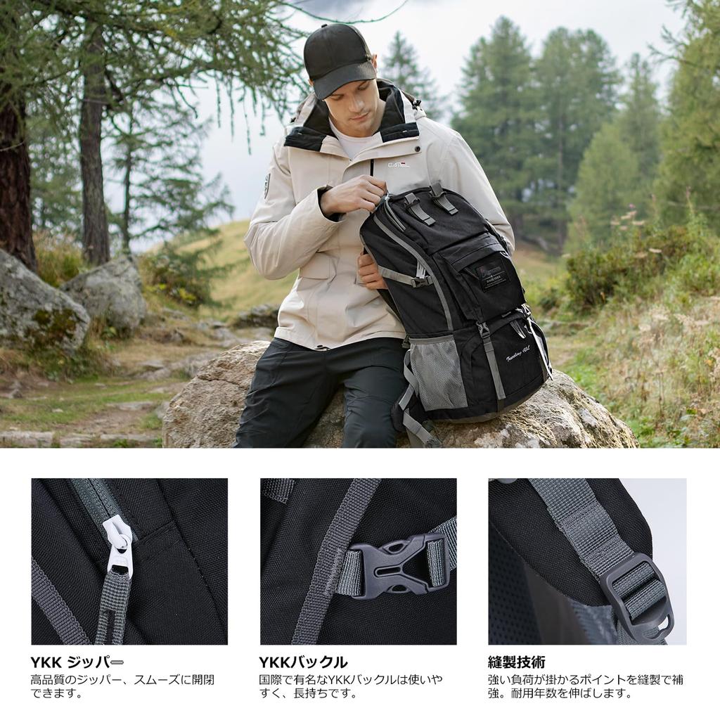 [MOUNTAINTOP] Альпинистский рюкзак 40 л Рюкзак для активного отдыха Кемпинг Пеший туризм Рюкзак большой вместимости Рюкзак для пешего туризма с дождевиком для женщин/мужчин