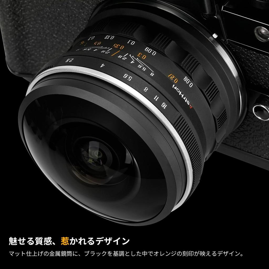 AstrHori 6мм Циркулярный Рыбий глаз Sony E Ручной Большой Черный Объектив F2.8, Сверхширокоугольный 220°, Совместимый с Полным кадром, E-Mount, Совместимый, Фокус, Диафрагма,