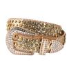 Women's Rhinestone Crystal Waist Belt for Jeans or Dress, European and American Style with Inlaid Rivets