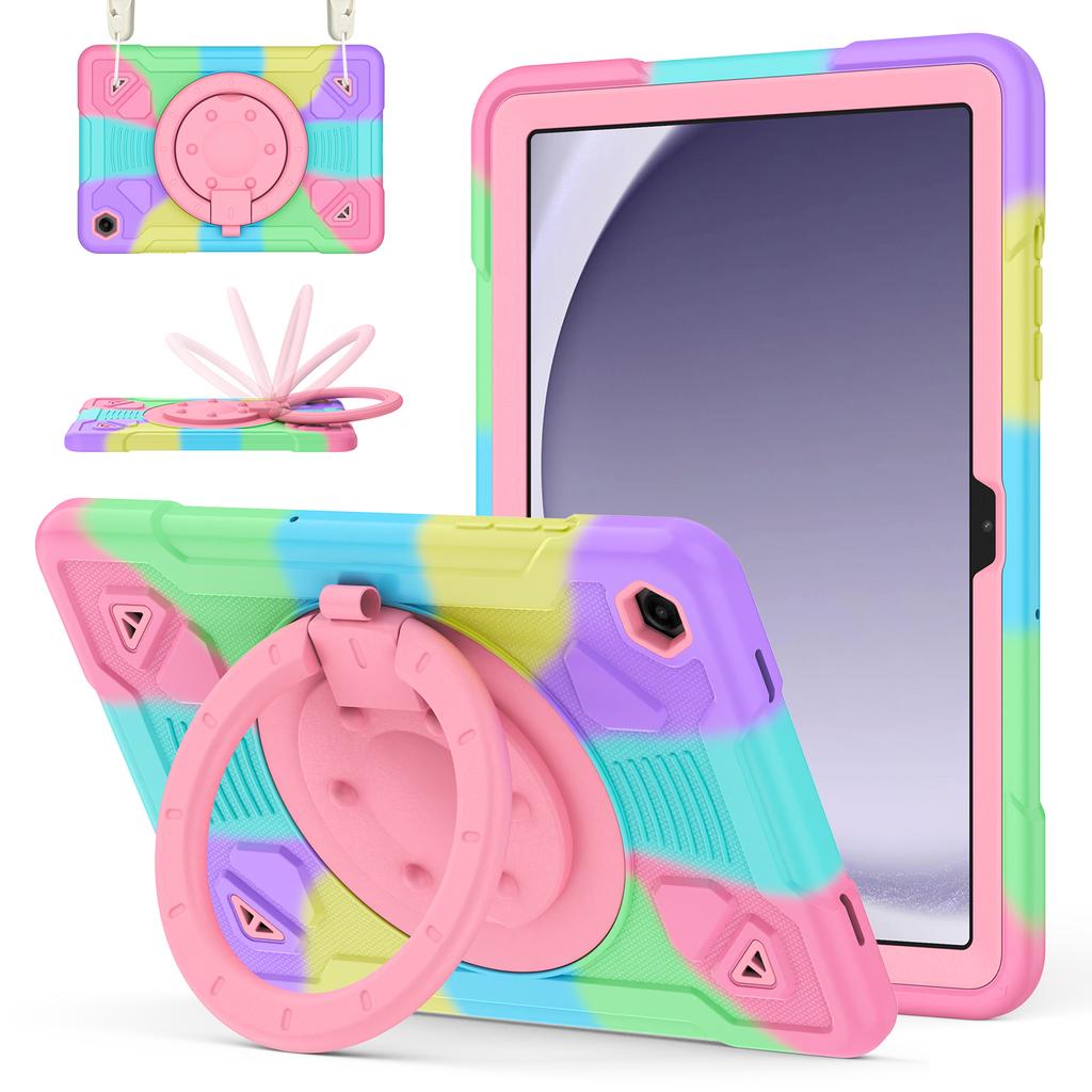 Tablet Case For Samsung Galaxy Tab A9+ / Tab A11+ Kickstand Space Planet PC + Silicone Tablet Cover with Shoulder Strap