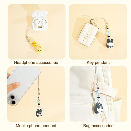 2Pcs Keychain Pendant Puppy Design Lightweight Miniature Key Holder Emotional Healing Keychain Backpack Accessories