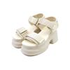 Platform Sandals for Ankle Strap Velcro Sports Sports M [Vivian] 9.5cm Women, Sandals, Sandals, V57017SM, Ivory, (23.0-23.5)