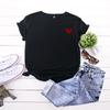 Summer Love Printed Cotton Loose Casual Round Neck Large Short Sleeves T-Shirts Women's