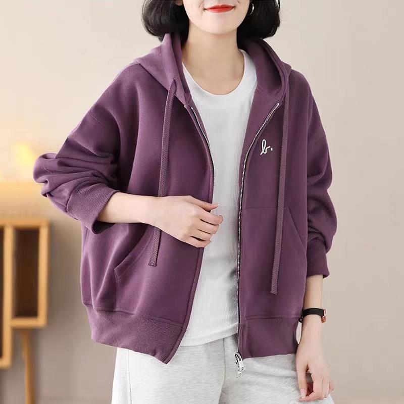 Женский повседневный весенний комплект куртки большого размера - Стильный кардиган-толстовка для мамы среднего возраста, коллекция 2025