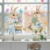 Cartoon Rabbit Easter Window Door Stickers PVC Happy Easter Bunny Decal  Ester Decorations
