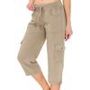 Womens Capris With Pockets Loose Fit Casual  Pants Dressy Lightweight Ladies Baggy Cargo Pants For Hiking