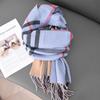 Autumn And Winter Cashmere Long Scarf British Babag Fashion Scarf Neck Protection Warm Soft Waxy Color Matching Shawl