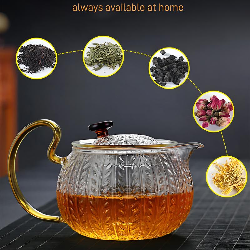 Стеклянный чайник Термостойкий Утолщенный чайник Разделение чая и воды Стеклянный чайник Чайный фильтр-инфузор Высокий боросиликат Китайский чайный сервиз