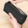 Men Clutch Bag Leather Card Holder Coin Purse Zipper Male Long Genuine Leather Wallet