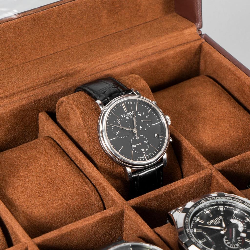 ProCase Витрина для часов на 20 слотов с футляром для часов со стеклом, 2-уровневый органайзер-держатель для хранения ювелирных изделий, мужская шкатулка, ящик, мужская крышка,