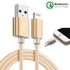Cable for iPhone - Golden Nylon - 1M - Compatible with iPhone 5 To 11 Pro Max - USB
