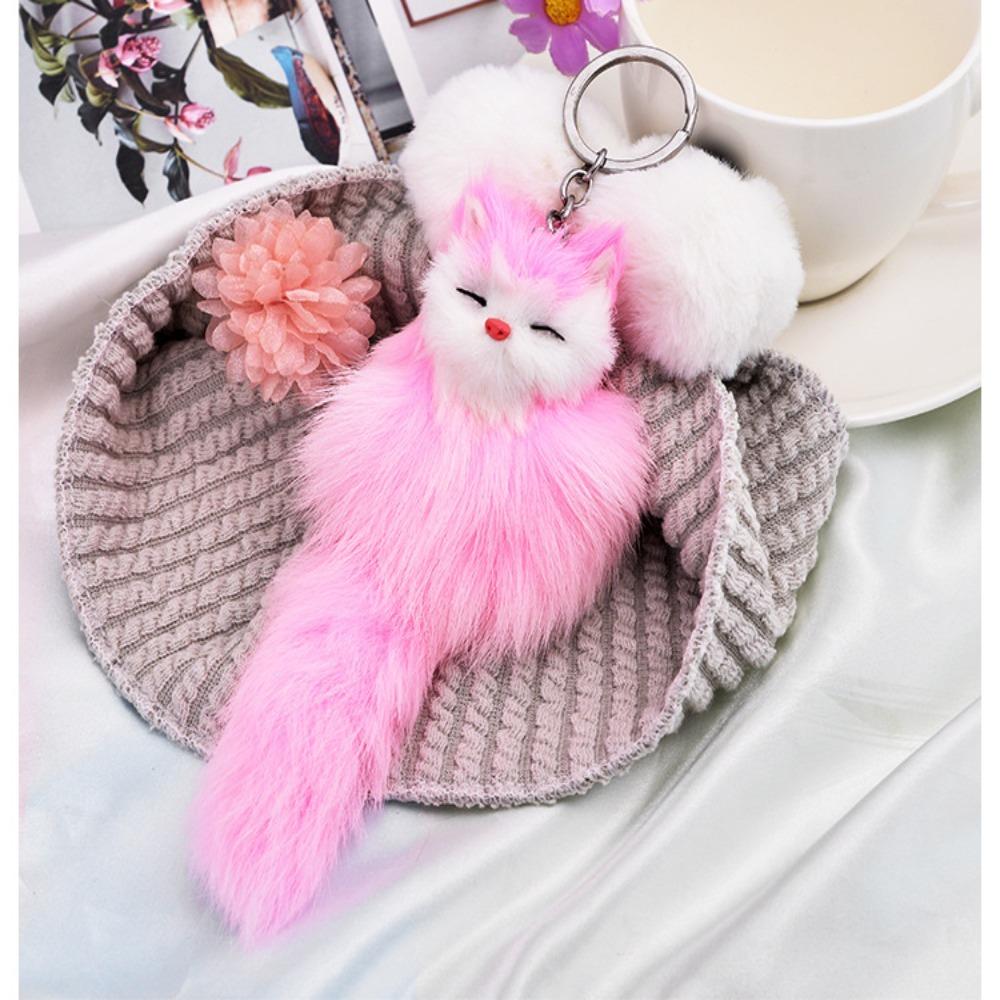 Beautiful Plush Pendant Keychain Handbag Accessories Car Accessories Bag Keyring Gift Little Fox Key Chain