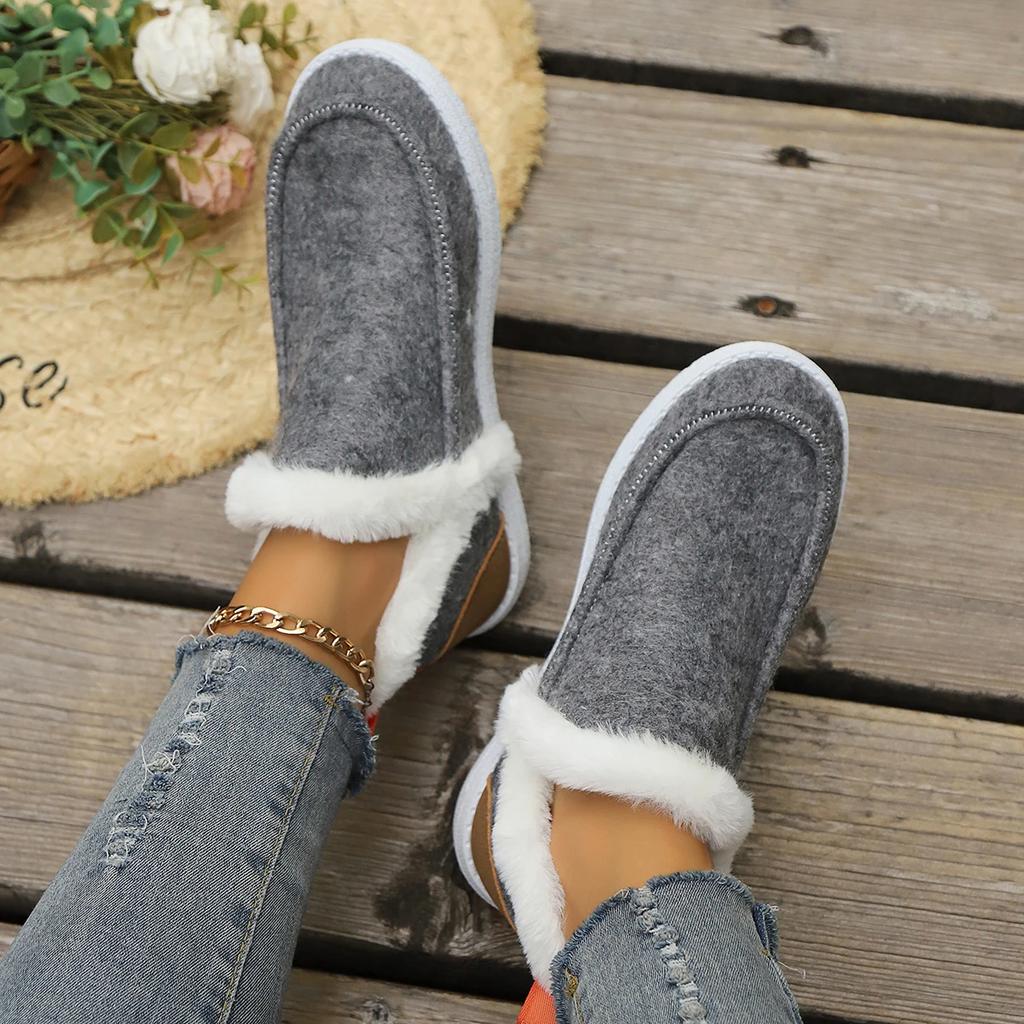 Fashion Women's Winter High-top Cotton Shoes Outdoor Non-slip Women Lightweight Ankle Snow Boots Round-toe Warm Short-tube Women's Shoes