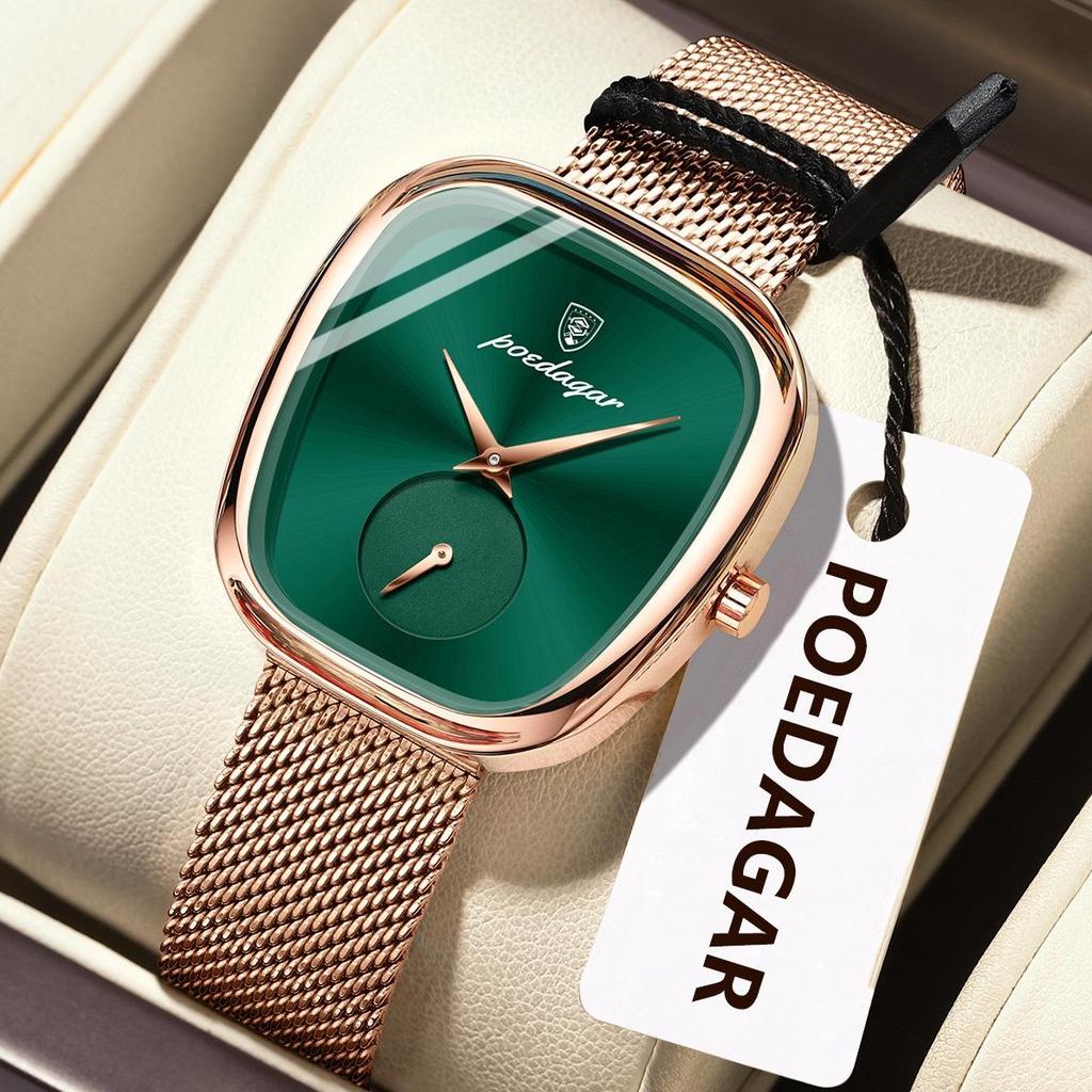 POEDAGAR Luxury Woman Watch Waterproof Stainless Steel Mesh Women's Watches Fashion Elegant Quartz Ladies Wristwatch Reloj