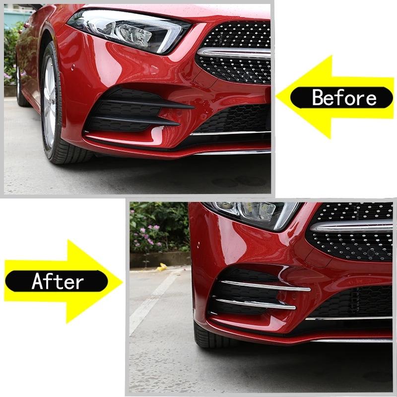 4 х Хромированные автомобильные передние фары из АБС-пластика, декоративные полоски для Mercedes Benz A Class A180 A200 W177 