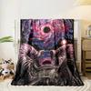An astronaut holding a glowing portal with a swirling galaxy pattern. for all seasons blanket lunch break throw gift