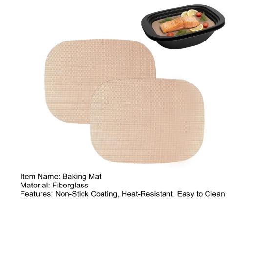 2Pcs Baking Mat Non-Stick Coating Heat Resistant Dishwasher Safe Non-stick Oven Liner Reusable Steam Cooking Accessory for Thermomix