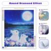 5D Diamond Painting Rabbit Moon Diamond Embroidery Animal Full Round Picture Of Rhinestone Diamond Mosaic Home Decoration 30x40cm