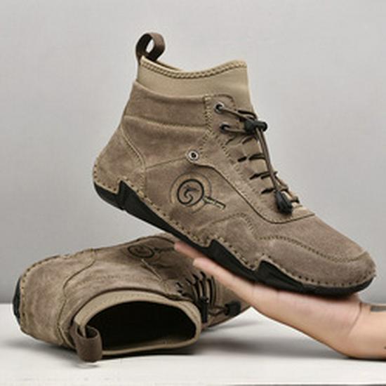 Осень/Зима 2023 Мужские кожаные высокие ботинки Martin большого размера Octopus Zipper Outdoor