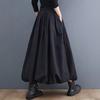Women A-Line Skirt Elastic High Waist Lace-up Large Hem Maxi Skirt with