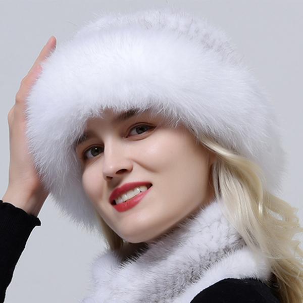 Горячая Распродажа Шапки из Меха Кролика Рекс Комплект Шарф Эластичная Вязаная Зимняя Шапка Женская Натуральная Теплая Меховая Шапка Роскошная Женская Панама из Меха Лисы