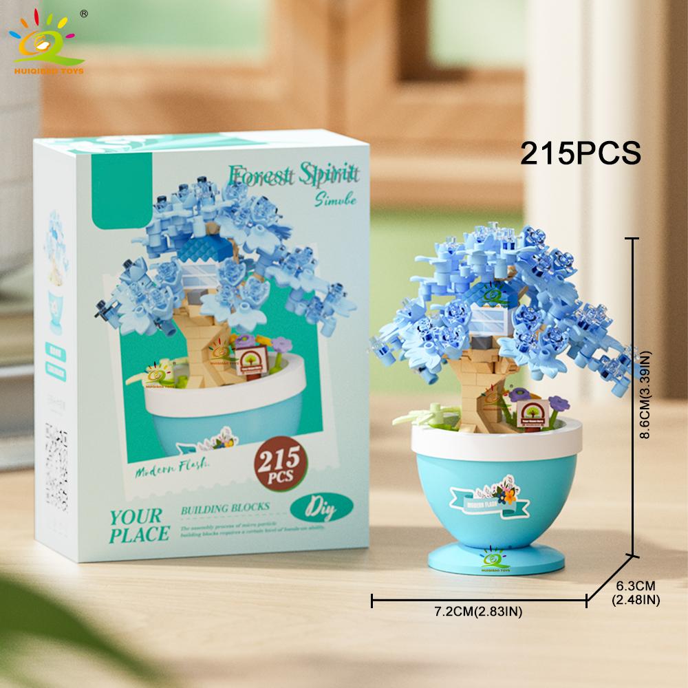 Moc Flower With Pot Micro Building Block Sunflower Rose Eternal Bouquet Mini Diamond Model Brick Toy For Children Desk