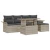 VidaXL Set of Garden Sofas 6 Pieces with Cushions In Light Grey Poly Rattan 3357005