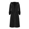 Loose Zip Long Cardigan Jacket Women's Hooded Sweatshirt Long Coat With Pocket