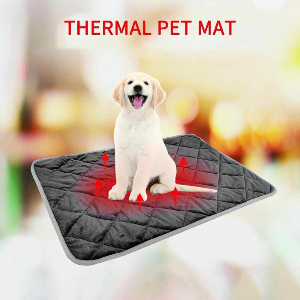 Grey Thermal Pet Mat Anti-Slip Dog Bed Pad Easy To Carry Self-Warming Cat Bed for Small Medium Pet