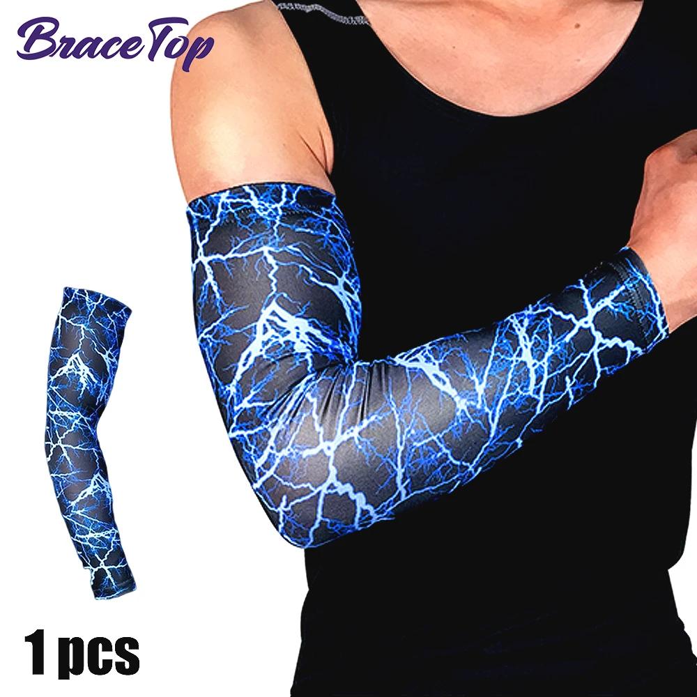 Bracetop 1 шт. Крутые нарукавники для мужчин и женщин, защита от УФ-лучей солнца, для активного отдыха, спорта, баскетбола, велоспорта, бега, скрытия татуировок