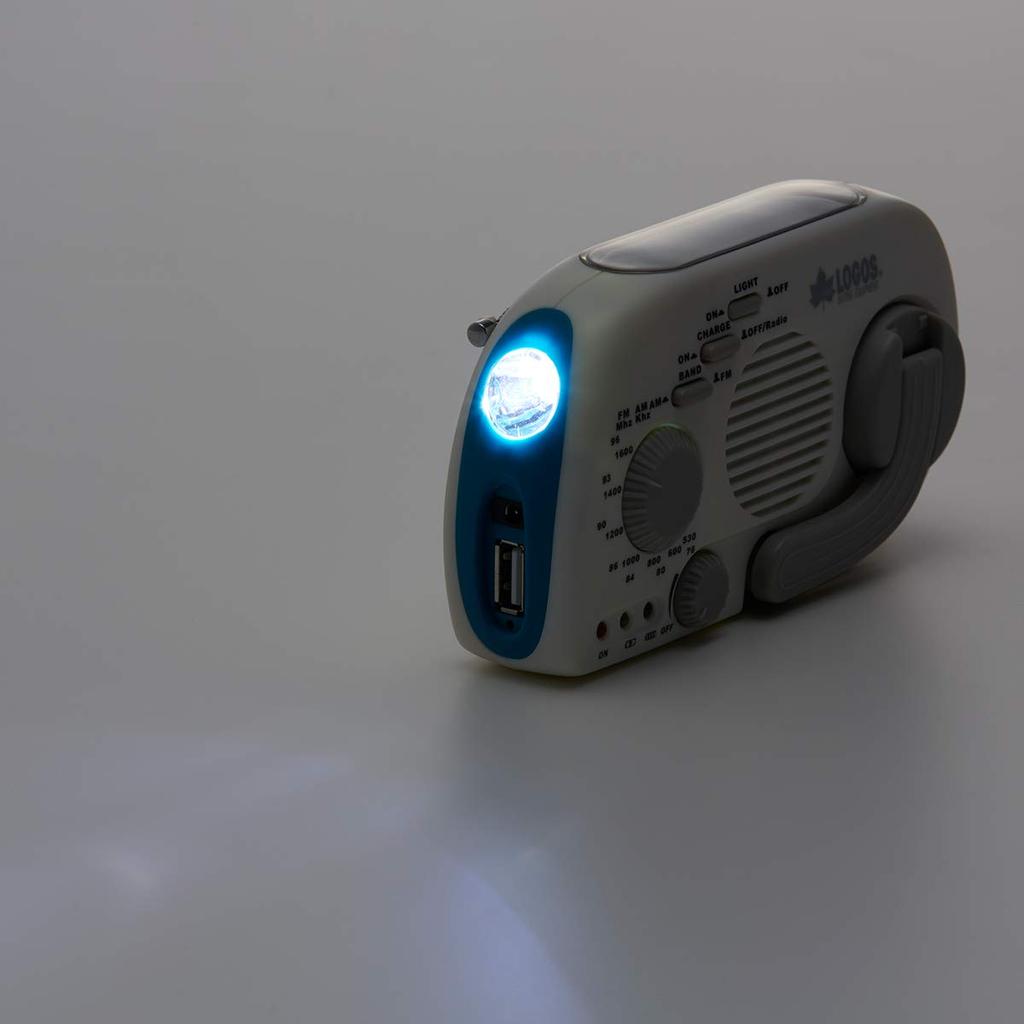 LOGOS Crank Solar Radio Light 74175021 (Logos) 3-Power (Smartphone Charging)