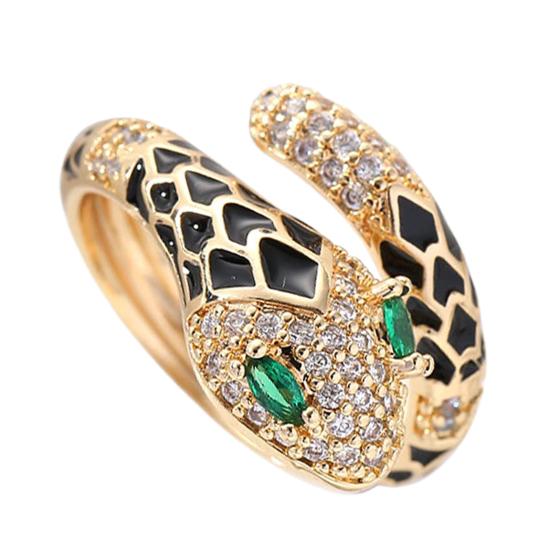 Yousheng женское кольцо на палец с регулируемым отверстием, сверкающие стразы, кольцо в форме змеи, коктейльное ювелирное украшение для вечеринки, подарок