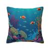 Tropical Fishes Corals And Corals And Tropical Fish Square Pillowcase Cushion Cover Pillow Case Throw Pillow Cover for Home Sofa