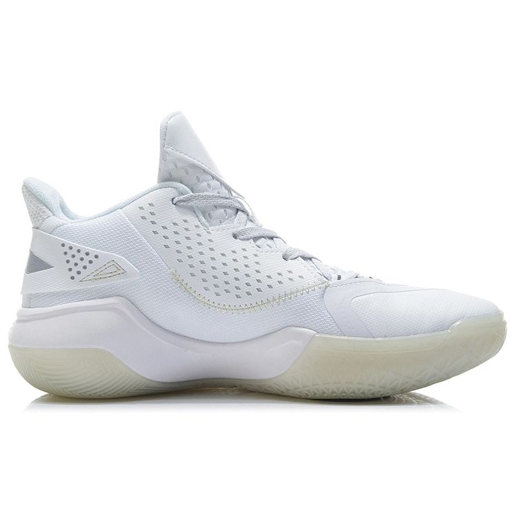 Li Ning Fast Wind Non-Slip Wear-Resistant Mid-Top Basketball Shoes Men Basketball Shoes White ABPR061-5