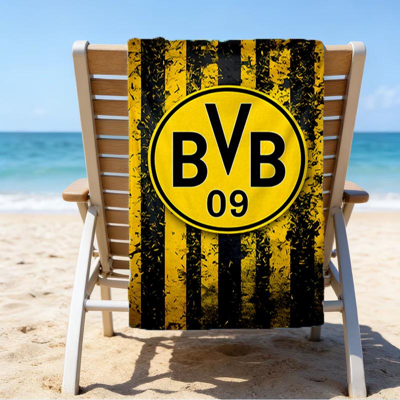 Пляжное полотенце с принтом дизайна футбольного мяча BVB, супермягкое из микрофибры, идеальный подарок на день рождения, для бассейна, пляжа, путешествий, для семьи и друзей